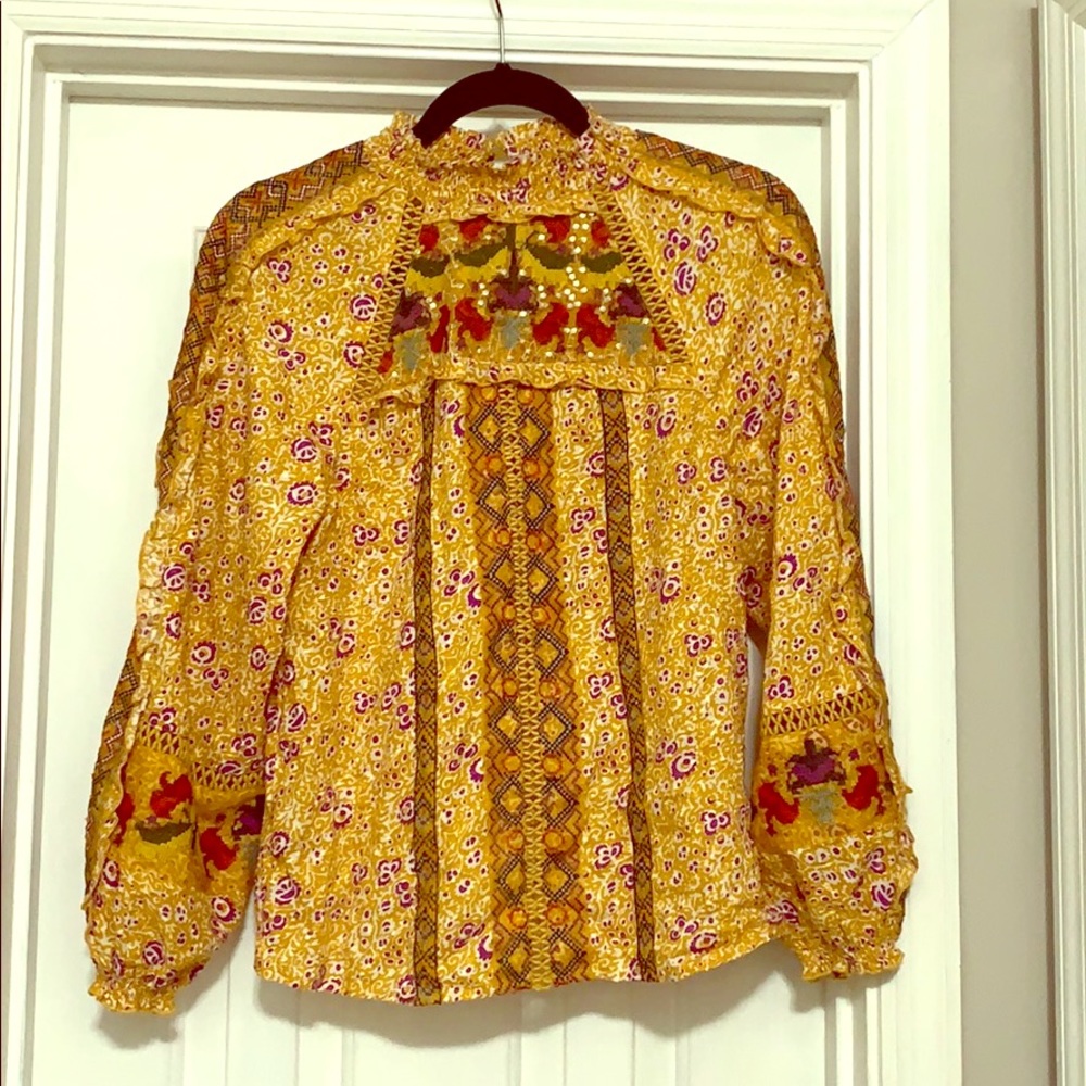 Anthropologie Maeve Goldie Embroidered